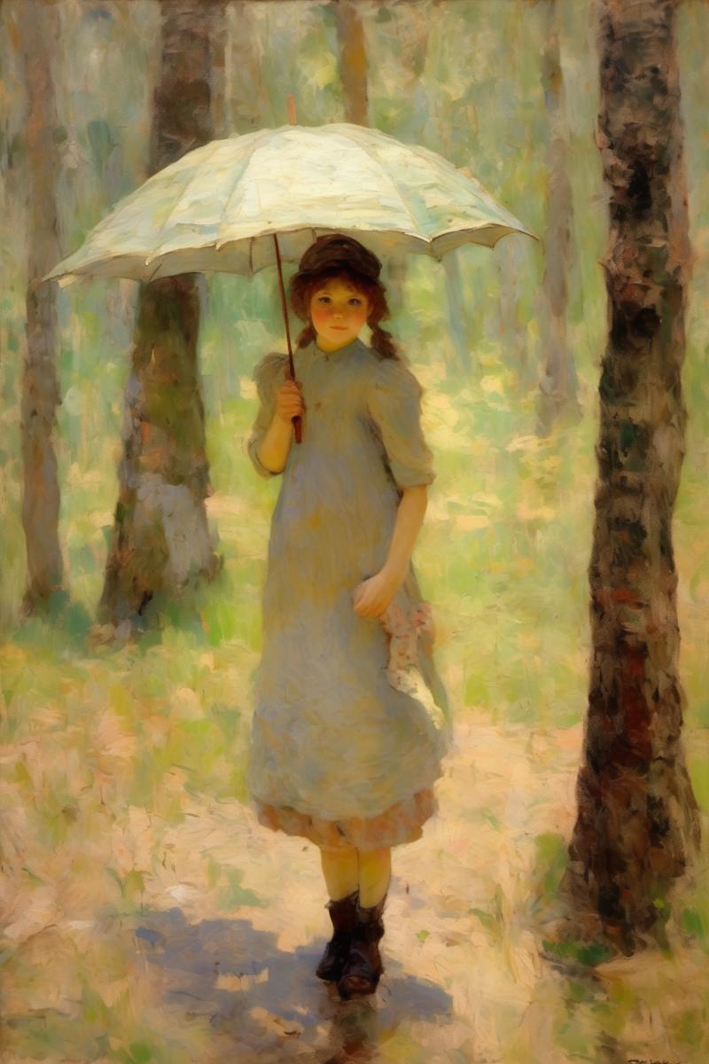 00347-1948441413-_lora_Theodore Robinson Style_1_Theodore Robinson Style - Impressionist woods girl holding an umbrella.png